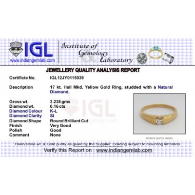 Gold Ring with Single Diamond